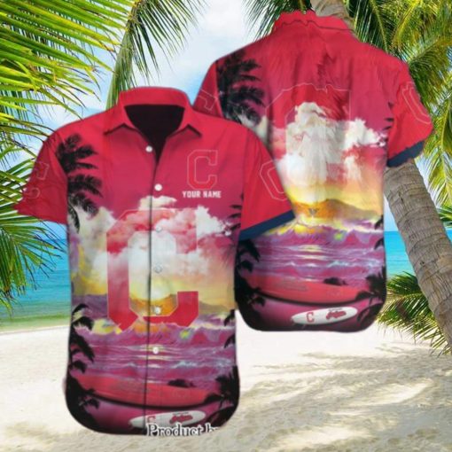 Cleveland Indians Custom Name For Fan Full Printed Hawaiian Shirt