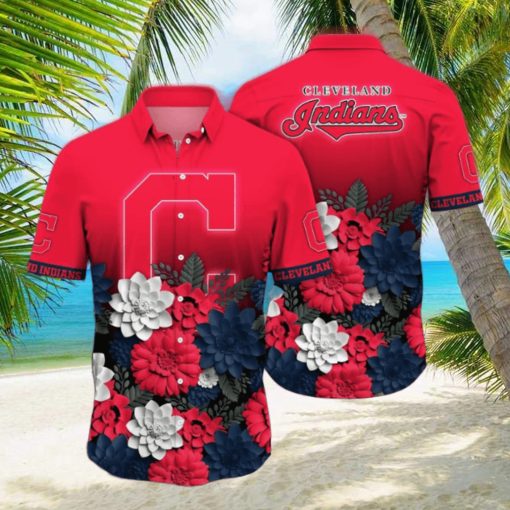 Cleveland Indians MLB Flower Hawaii Shirt And Tshirt For Fans, Summer Football Shirts NA49704