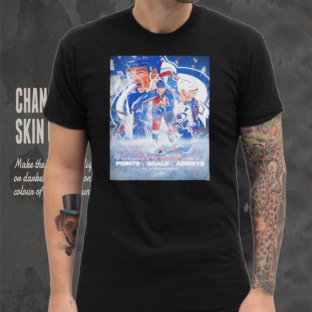 Colorado Avalanche Cale Makar is the Franchise leader in points goals assists as a defenseman triple threat signature shirt Colorado Avalanche Cale Makar is the Franchise leader in points goals assists as a defenseman triple threat signature shirt