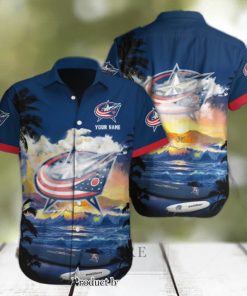 Columbus Blue Jackets Custom Name 3D All Over Print Hawaiian Shirt