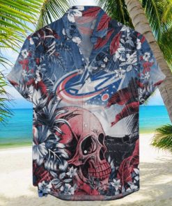 Columbus Blue Jackets NHL Hawaiian Shirt Tropical Skull Design For Men Women