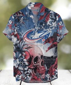 Columbus Blue Jackets NHL Hawaiian Shirt Tropical Skull Design For Men Women