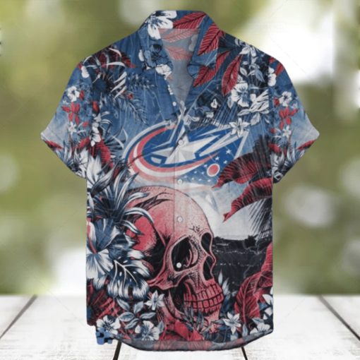 Columbus Blue Jackets NHL Hawaiian Shirt Tropical Skull Design For Men Women