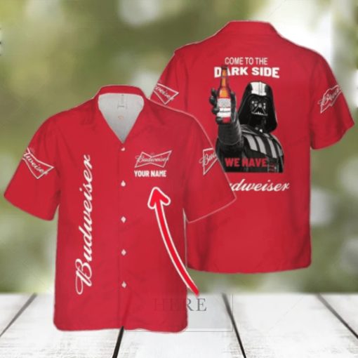 Come To The Dark Side We Have Budweiser Custom Name All Over Printed Hawaiian Shirt