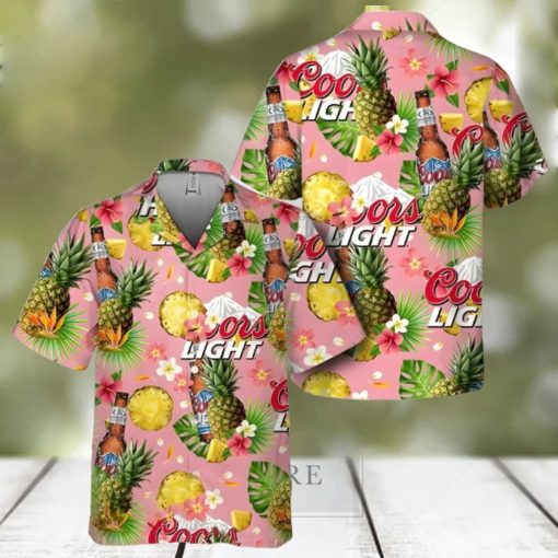 Coors Light Beer Hawaiian Shirt Pineapple Pattern Trendy Summer Gift