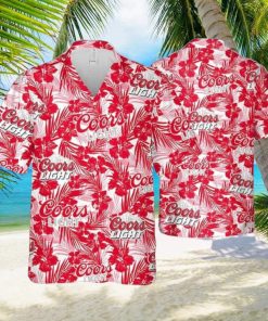 Coors Light Beer Hawaiian Shirt Tropical Flower Pattern Gift For Beach Vacation