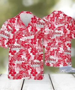 Coors Light Beer Hawaiian Shirt Tropical Flower Pattern Gift For Beach Vacation