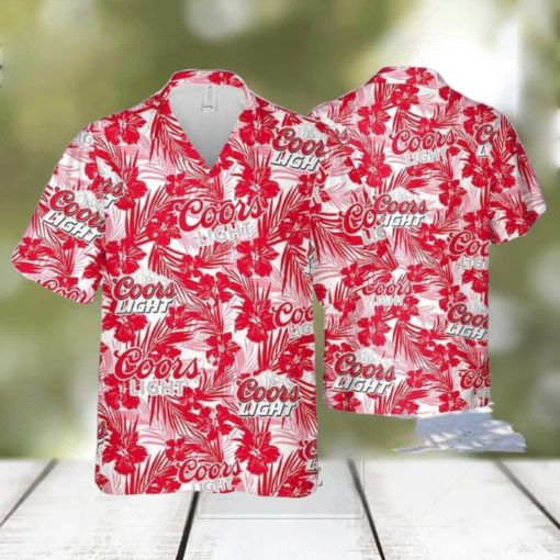 Coors Light Beer Hawaiian Shirt Tropical Flower Pattern Gift For Beach Vacation