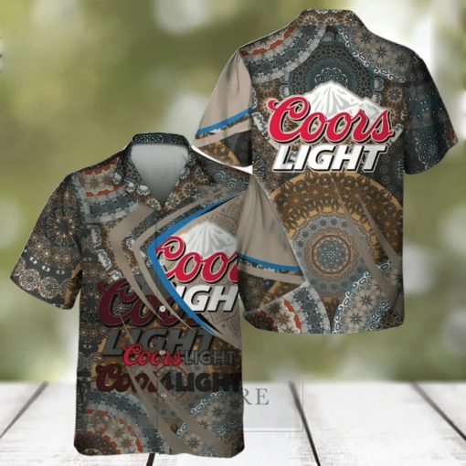 Coors Light Hawaiian Shirt Mandala Pattern Summer Gift For Friend