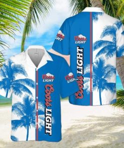 Coors Light Hawaiian Shirt Palm Tree Summer Holiday Gift