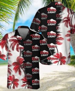 Coors Light Hawaiian Shirt Palm Trees Beach Gift