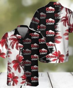 Coors Light Hawaiian Shirt Palm Trees Beach Gift