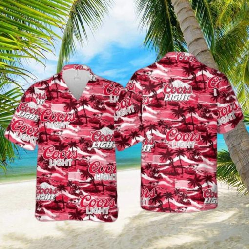 Coors Light Hawaiian Shirt Sea Island Pattern Beach Gift For Friend