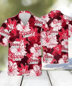 Coors Light Hawaiian Shirt Tropical Flower Pattern Practical Beach Gift