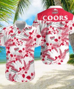 Coors Light Hawaiian Shirt Tropical Flowers All Over Print