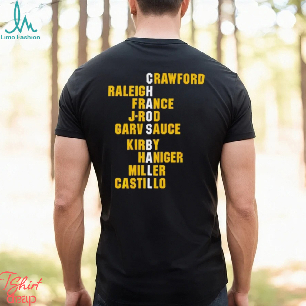 Crawford Raleigh France J Rod Garv Sauce Kirby Haniger Miller Castillo Chaos Ball Names shirt Crawford Raleigh France J Rod Garv Sauce Kirby Haniger Miller Castillo Chaos Ball Names shirt