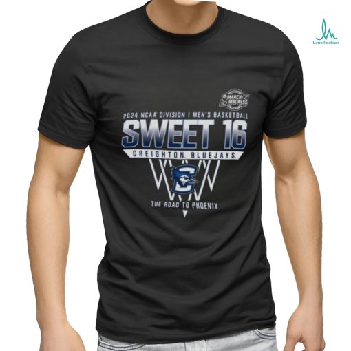 Creighton Bluejays Sweet 16 DI Men’s Basketball 2024 The Road To Phoenix Shirt