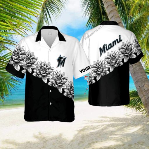 Custom Name MLB Miami Marlins Cruise New 3D Hawaiian Shirt Flower Gift For Fans