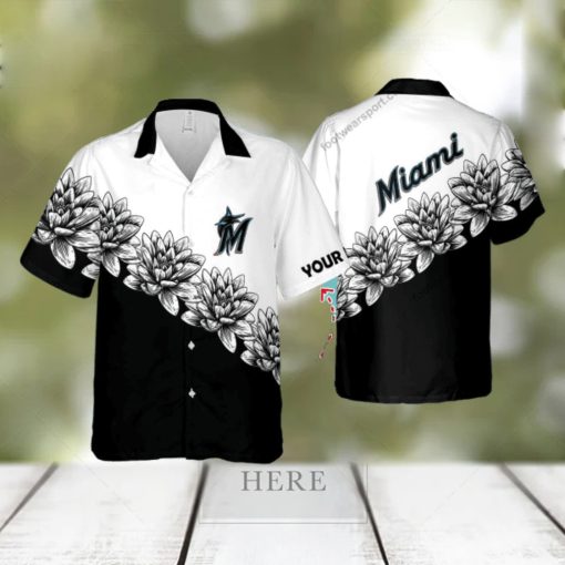 Custom Name MLB Miami Marlins Cruise New 3D Hawaiian Shirt Flower Gift For Fans