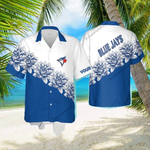 Custom Name MLB Toronto Blue Jays Latest AOP Hawaiian Shirt Flower Men And Women Gift