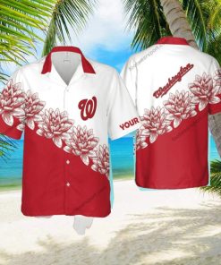 Custom Name MLB Washington Nationals New New 3D Hawaiian Shirt Flower For Summer