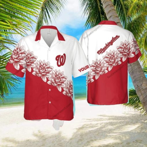 Custom Name MLB Washington Nationals New New 3D Hawaiian Shirt Flower For Summer