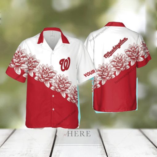 Custom Name MLB Washington Nationals New New 3D Hawaiian Shirt Flower For Summer