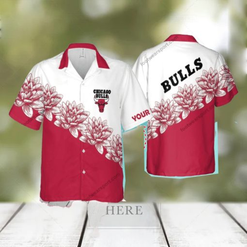 Custom Name NBA Chicago Bulls Unique 3D Hawaiian Shirt Flower Gift For Fans