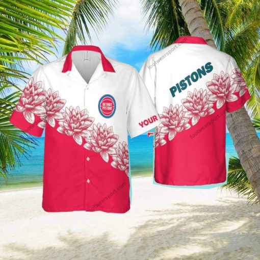 Custom Name NBA Detroit Pistons Top New AOP Hawaiian Shirt Flower Gift For Fans