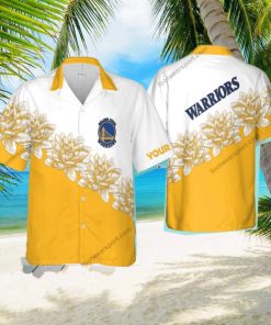 Custom Name NBA Golden State Warriors Best Logo 3D Hawaiian Shirt Flower For Men And Women