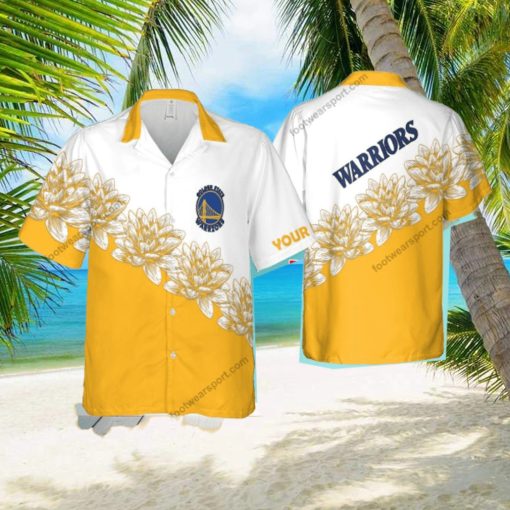 Custom Name NBA Golden State Warriors Best Logo 3D Hawaiian Shirt Flower For Men And Women