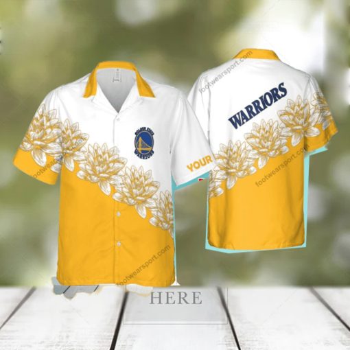 Custom Name NBA Golden State Warriors Best Logo 3D Hawaiian Shirt Flower For Men And Women