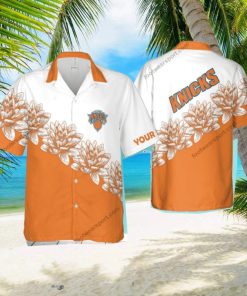 Custom Name NBA New York Knicks Traditional 3D Hawaiian Shirt Flower For Summer