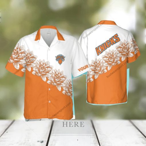 Custom Name NBA New York Knicks Traditional 3D Hawaiian Shirt Flower For Summer