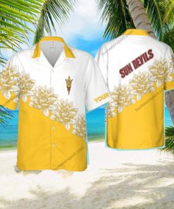 Custom Name NCAA Arizona State Sun Devils Paradise 3D Hawaiian Shirt Flower Men And Women Gift