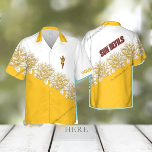 Custom Name NCAA Arizona State Sun Devils Paradise 3D Hawaiian Shirt Flower Men And Women Gift