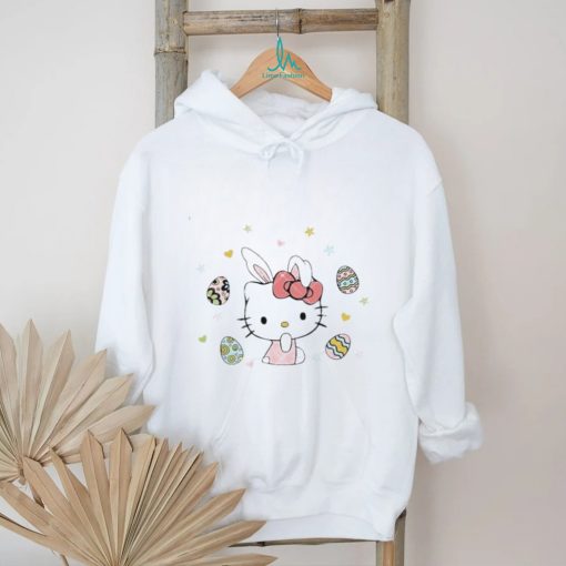 Cute Kitty Cat and eggs flowers Easter heart shirt