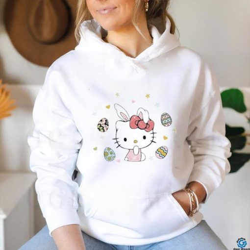 Cute Kitty Cat and eggs flowers Easter heart shirt