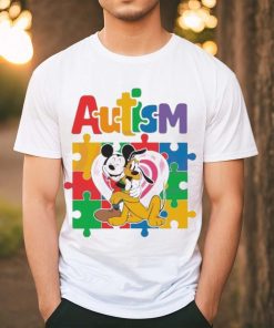 Cute Pluto Mickey Mouse Autism Heart puzzle shirt