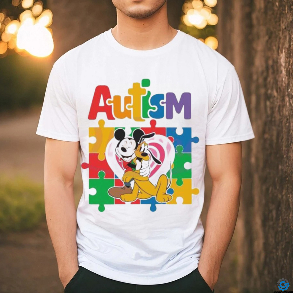 Cute Pluto Mickey Mouse Autism Heart puzzle shirt Cute Pluto Mickey Mouse Autism Heart puzzle shirt