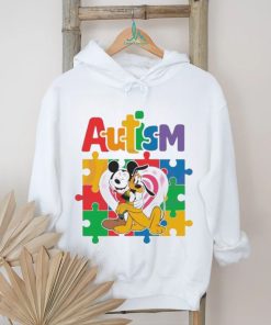 Cute Pluto Mickey Mouse Autism Heart puzzle shirt