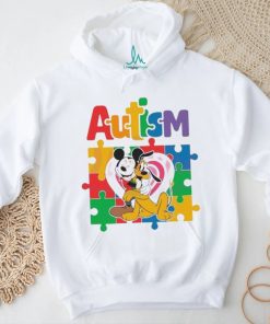 Cute Pluto Mickey Mouse Autism Heart puzzle shirt