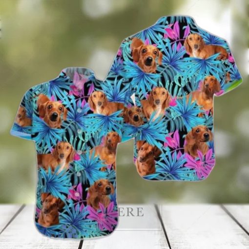 Dachshund Hawaiian Shirt Funny Button Up Aloha Style Gift For Men And Women