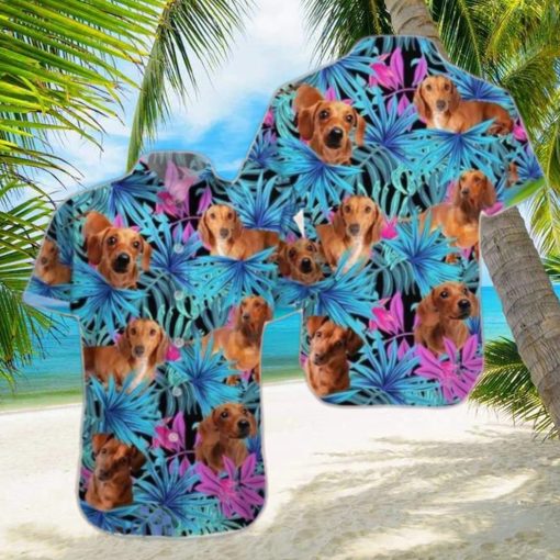 Dachshund Hawaiian Shirt Funny Button Up Aloha Style Gift For Men And Women