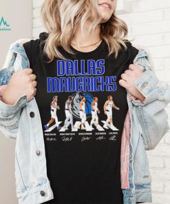 Dallas Mavericks men’s basketball famous player signatures logo 2024 shirt