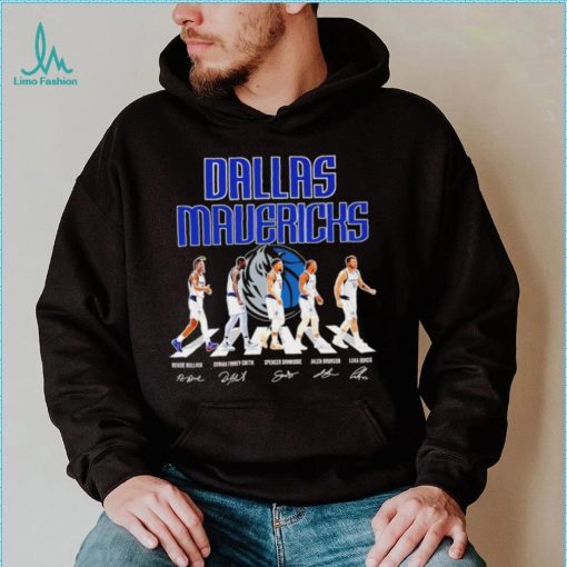 Dallas Mavericks men’s basketball famous player signatures logo 2024 shirt