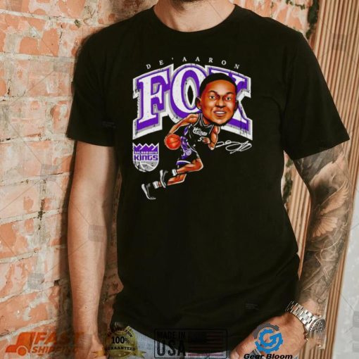 De’Aaron Fox Sacramento Kings cartoon caricature signature shirt