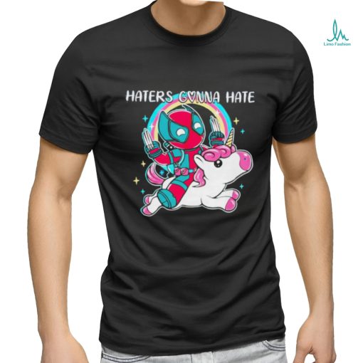 Deadpool and Wolverine and the unicorn haters gonna hate shirt