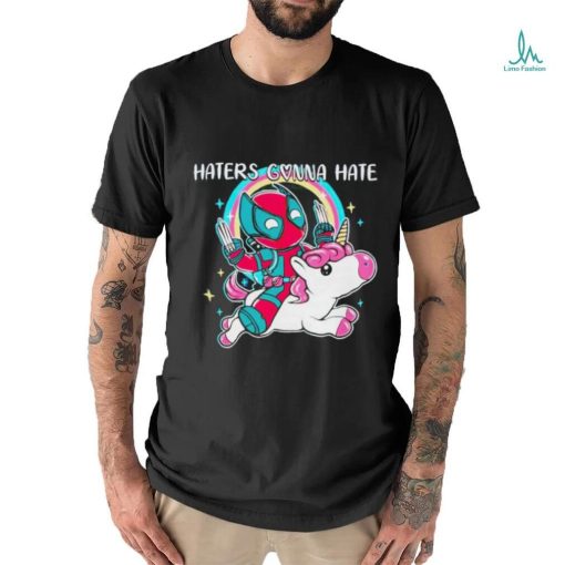 Deadpool and Wolverine and the unicorn haters gonna hate shirt