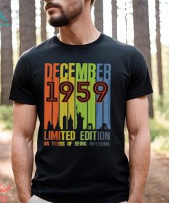 December 1959 65 Years Of Being Awesome Limited Edition Vintage T Shirt